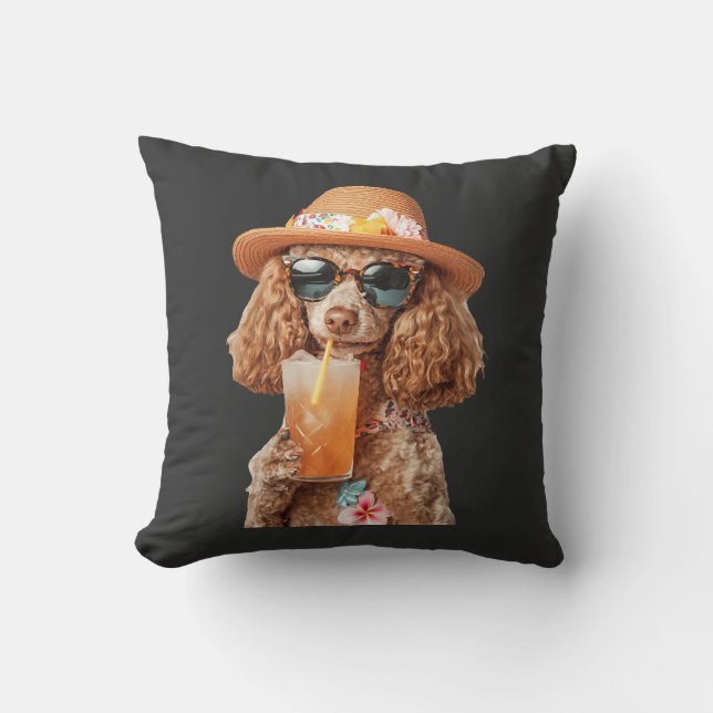 Poodle Throw Pillow (Front)