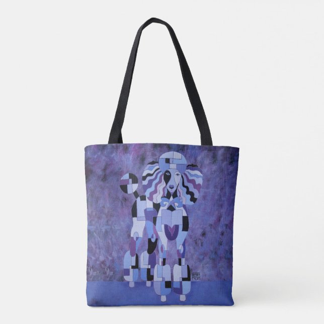Poodle Tote Bag - Purple (Back)