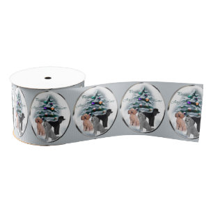 Poodle Trio Christmas Grosgrain Ribbon