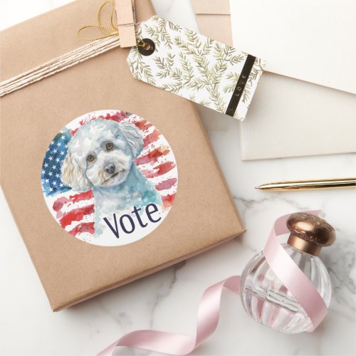 Poodle US Elections Vote for Paws_itive Change Classic Round Sticker