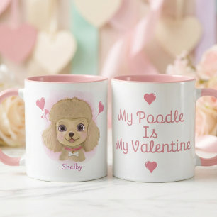 Poodle Valentine Mug   Personalized Pet Lover Gift