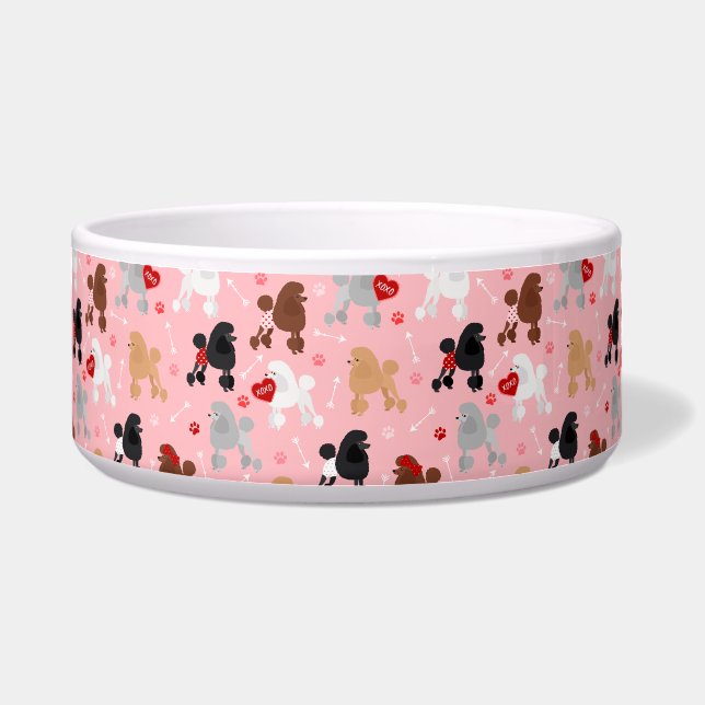 Poodle Valentine Pattern Bowl (Front)