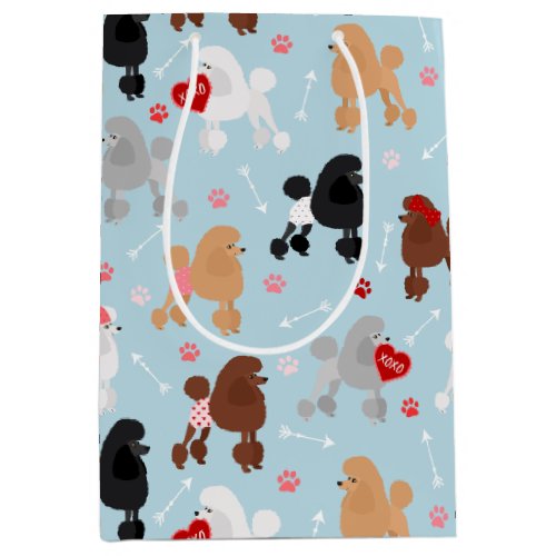 Poodle Valentine Pattern Medium Gift Bag