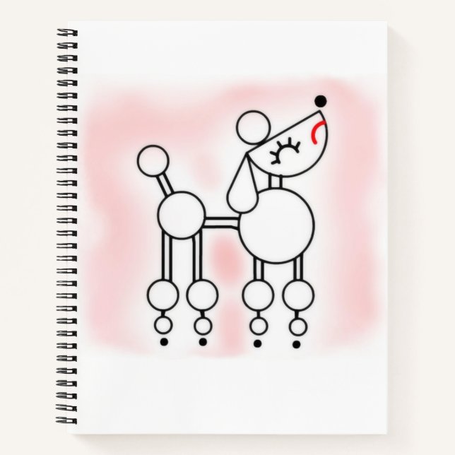 Poodle Vector Illustration, Poodle Spiral Notebook (Front)