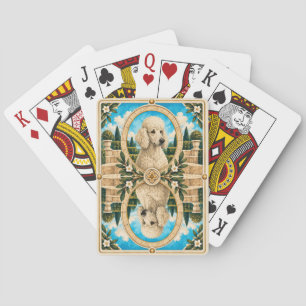 Poodle, Vintage Watercolor Dog Art Poker Cards