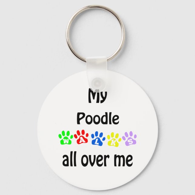 Poodle Walks Design Keychain (Front)