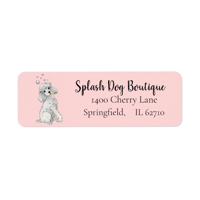 Poodle watercolor Dog groomer Label (Front)