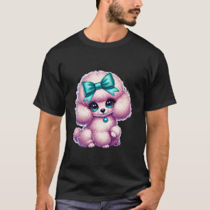 Poodle Wearing Coquette Bow Pet Dog Women Girls To T-Shirt