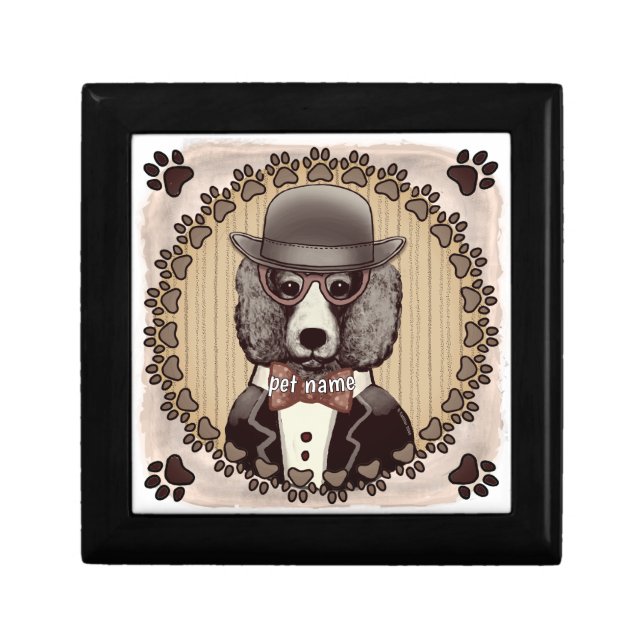 Poodle wearing glasses gift box (Front)