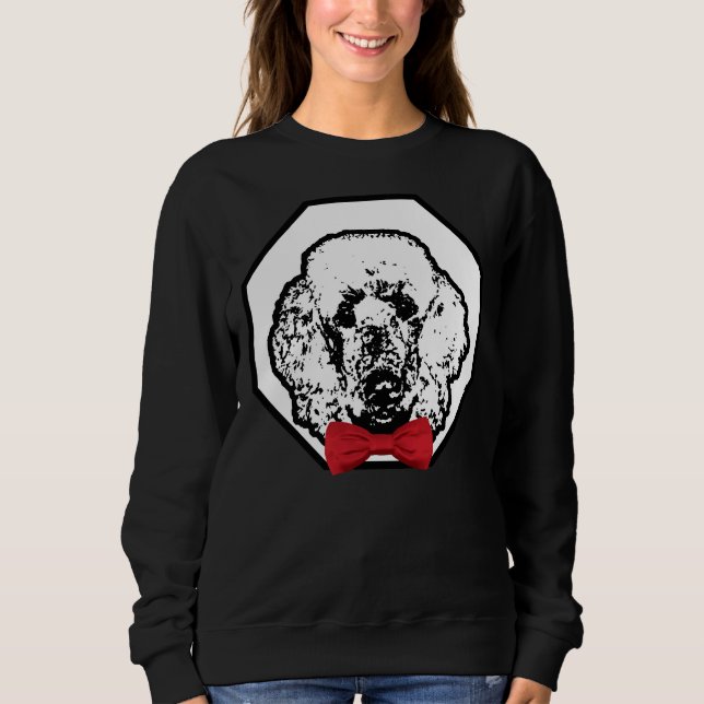 Poodle Wearing Red Bowtie Handsome Dog Breed Sweatshirt (Front)