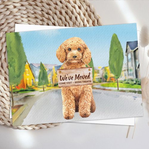 Poodle Weve Moved New Address Cute Dog Moving Announcement