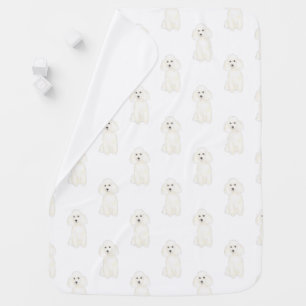 Poodle (White) Baby Blanket