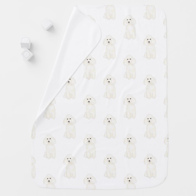 Poodle (White) Baby Blanket (In Situ)