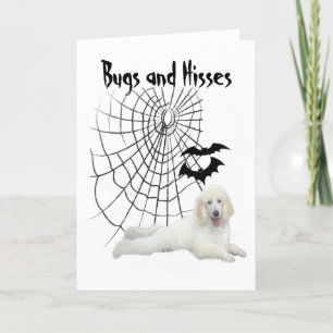 Poodle White Halloween Greeting Card