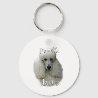 Poodle (white) Mom 2 Keychain