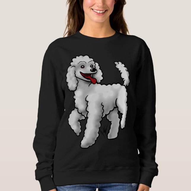 Poodle   White     Sweatshirt (Front)