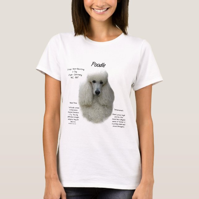Poodle (wht) History Design T-Shirt (Front)