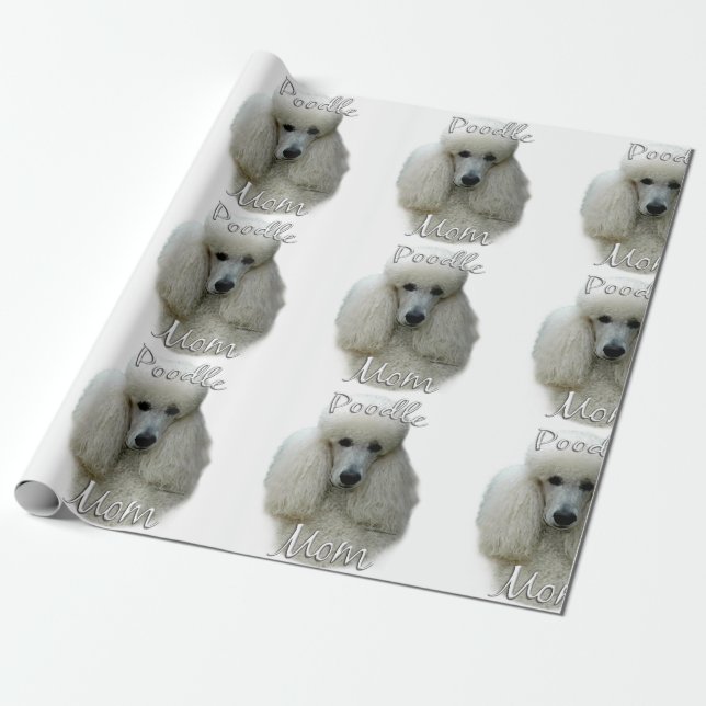 Poodle (wht) Mom 2 Wrapping Paper (Unrolled)