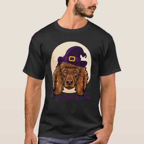 Poodle Witch Hat Lazy Halloween Costume Dog Puppy  T-Shirt