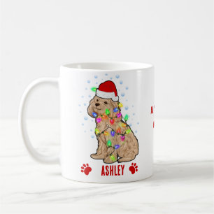 Poodle With Christmas Light Dog Coffee Mug