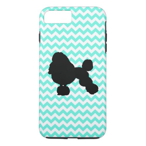 Poodle With Light Blue Chevron iPhone 8 Plus7 Plus Case