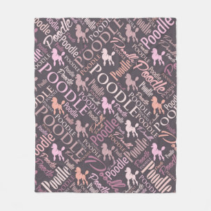 Poodle Word Art Fleece Blanket