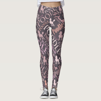 Poodle Word Art Leggings