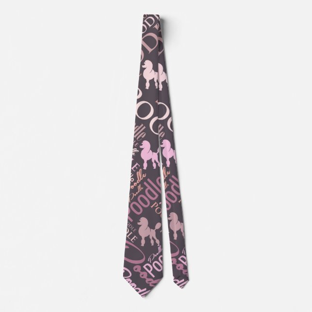 Poodle Word Art Neck Tie (Front)
