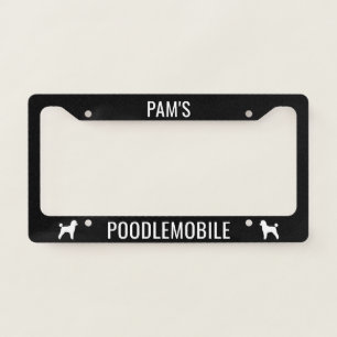 Poodlemobile Toy Poodle Dog Silhouettes Custom License Plate Frame