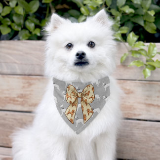 Poodles and Bow Pet Bandana Pet Bandana Collar