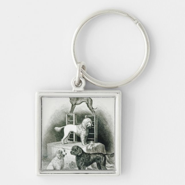 Poodles and Whippet - Group of Mr. Walton's Keychain (Front)