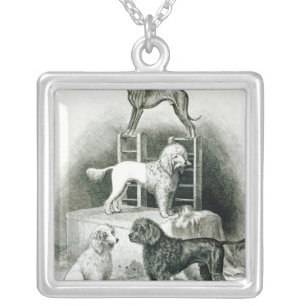 Poodles and Whippet - Group of Mr. Walton's Silver Plated Necklace