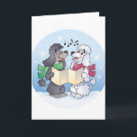 Poodles Christmas Caroling Holiday Card<br><div class="desc">The classic Cleverpup Poodles spreading Holiday Cheer by Christmas caroling! Happy Holidays from Cleverpup Art</div>