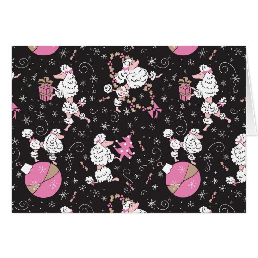 Poodles Decorating New Version Cards (Front Horizontal)