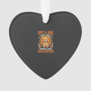 Poodles Halloween Girl Dog Lover Design_1 Ornament