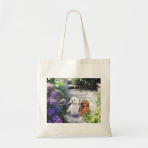 Poodles Hydrangea Tote Bag