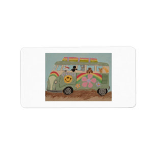 Poodles in Hippy Van Label