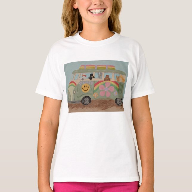 Poodles in Hippy Van T-Shirt (Front)