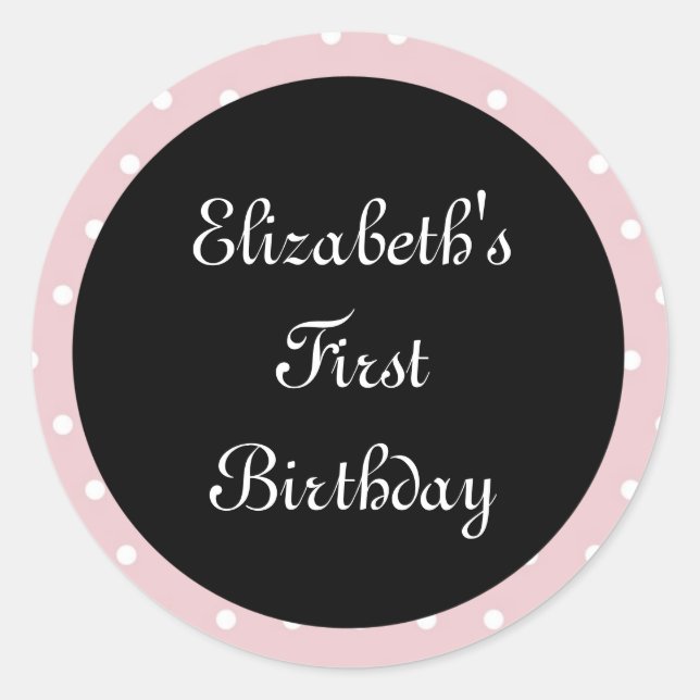 Poodles in Paris Pink Round Sticker Seal (Front)