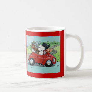 Poodles in Vintage Red Convertible Coffee Mug