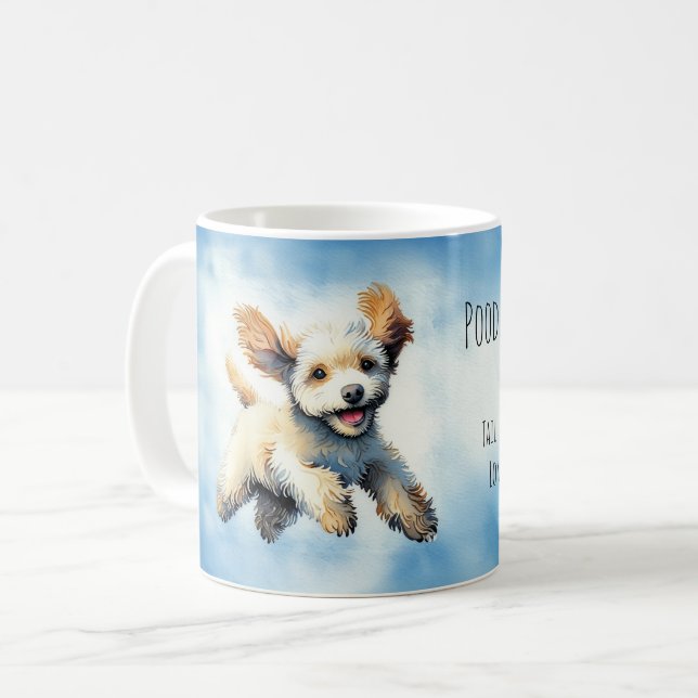 Poodle's Joyful Leap Mug (Front Left)