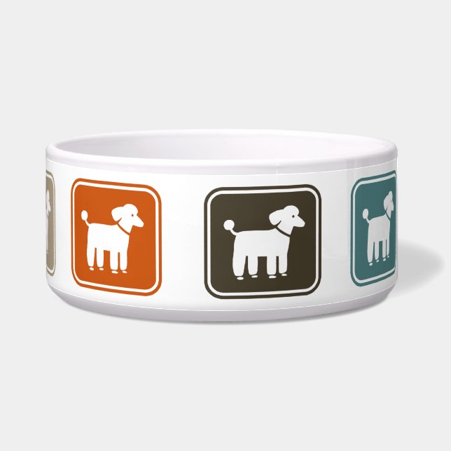 Poodles - Modern Design Doggie Dish (Right)