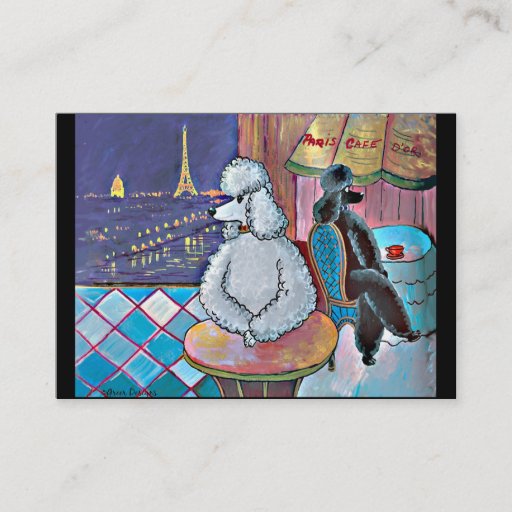 Customizable Poodles Paris Cafe Business Card