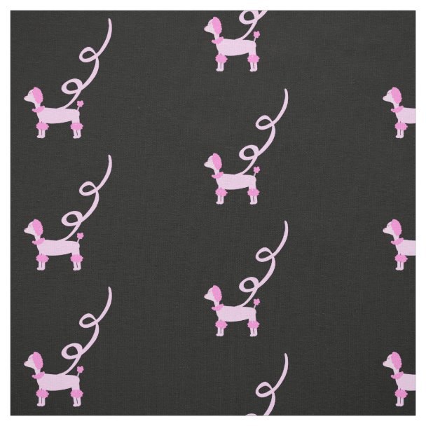 Poodle Skirt Retro Pink and Black 50s Pattern Fabric | Zazzle.com