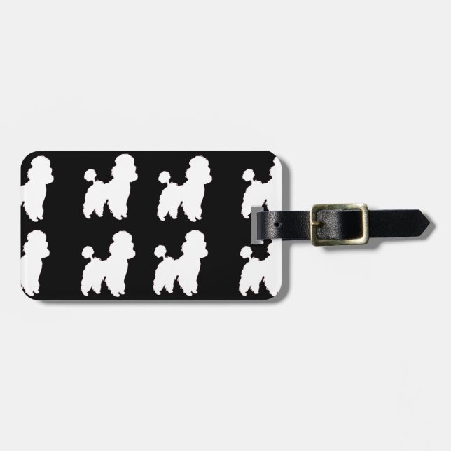 Poodles Travel Luggage Tag (Front Horizontal)
