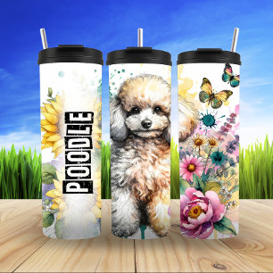 Poodle's Watercolour Garden Thermal Tumbler