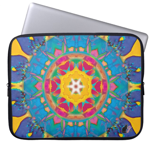Poof Ball Kaleidoscope Laptop Sleeve (Front)
