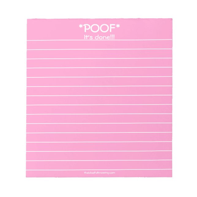 *POOF*  It's done!!!  Notepad (Front)