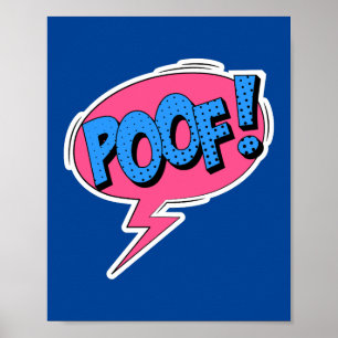Poof! Whimsical Pop Art Comic Burst Poster