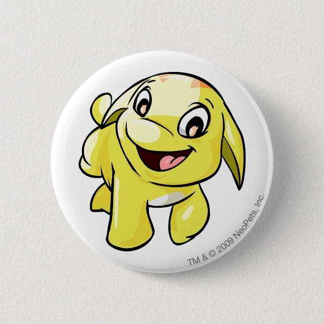 Poogle Yellow Pinback Button (Front)
